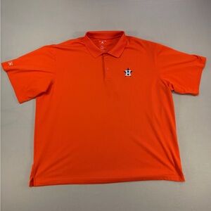 Antigua Men's Bright Orange Houston Astros Short Sleeve Polo Shirt Size XXL